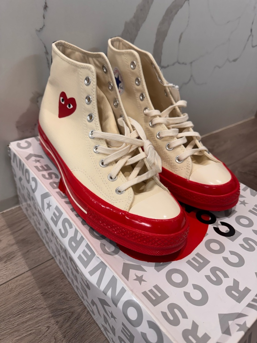 Comme des Garçons Play x Converse Chuck 70 High 'Pristine Red' - Picture 6 of 7